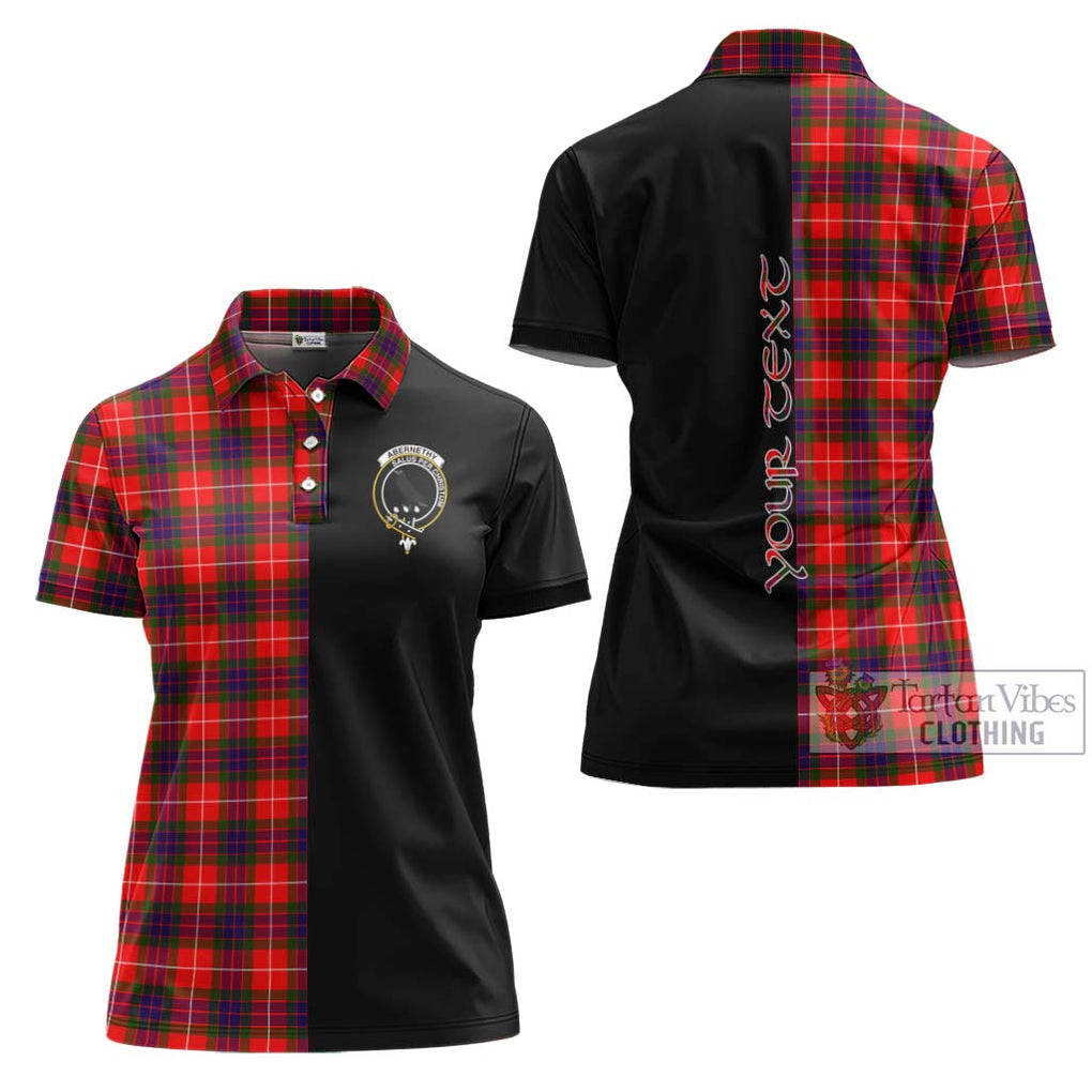 Abernethy Tartan Women's Polo Shirt with Family Crest and Half Of Me Style Women - Tartanvibesclothing Shop