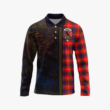 Abernethy Tartan Family Crest Long Sleeve Polo Shirt Alba Gu Brath Be Brave Lion Ancient Style Unisex - Tartan Vibes Clothing