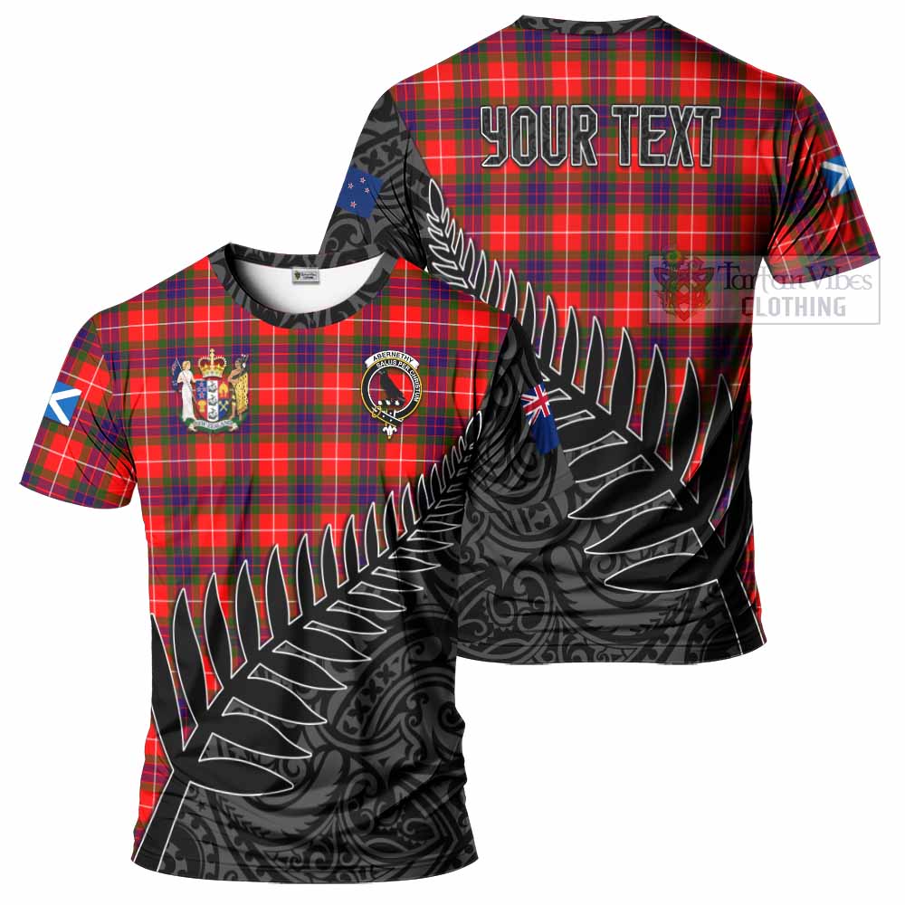 Tartan Vibes Clothing Abernethy Crest Tartan T-Shirt with New Zealand Silver Fern Half Style