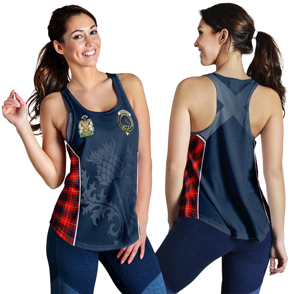 Tartan Vibes Clothing Abernethy Tartan Women's Racerback Tanks with Family Crest and Scottish Thistle Vibes Sport Style