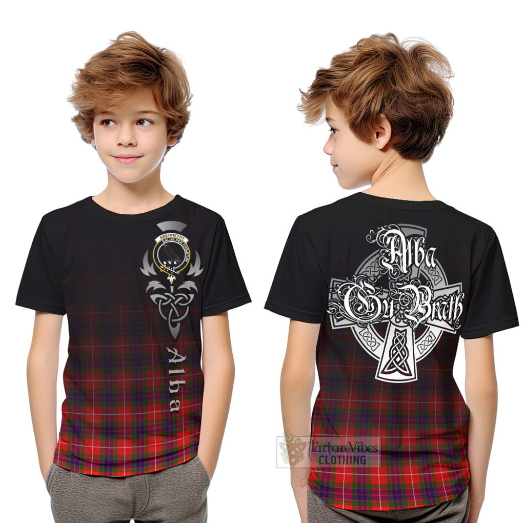 Tartan Vibes Clothing Abernethy Tartan Kid T-Shirt Featuring Alba Gu Brath Family Crest Celtic Inspired