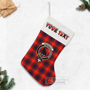 Abernethy Tartan Family Crest Christmas Stocking with Personalized Text