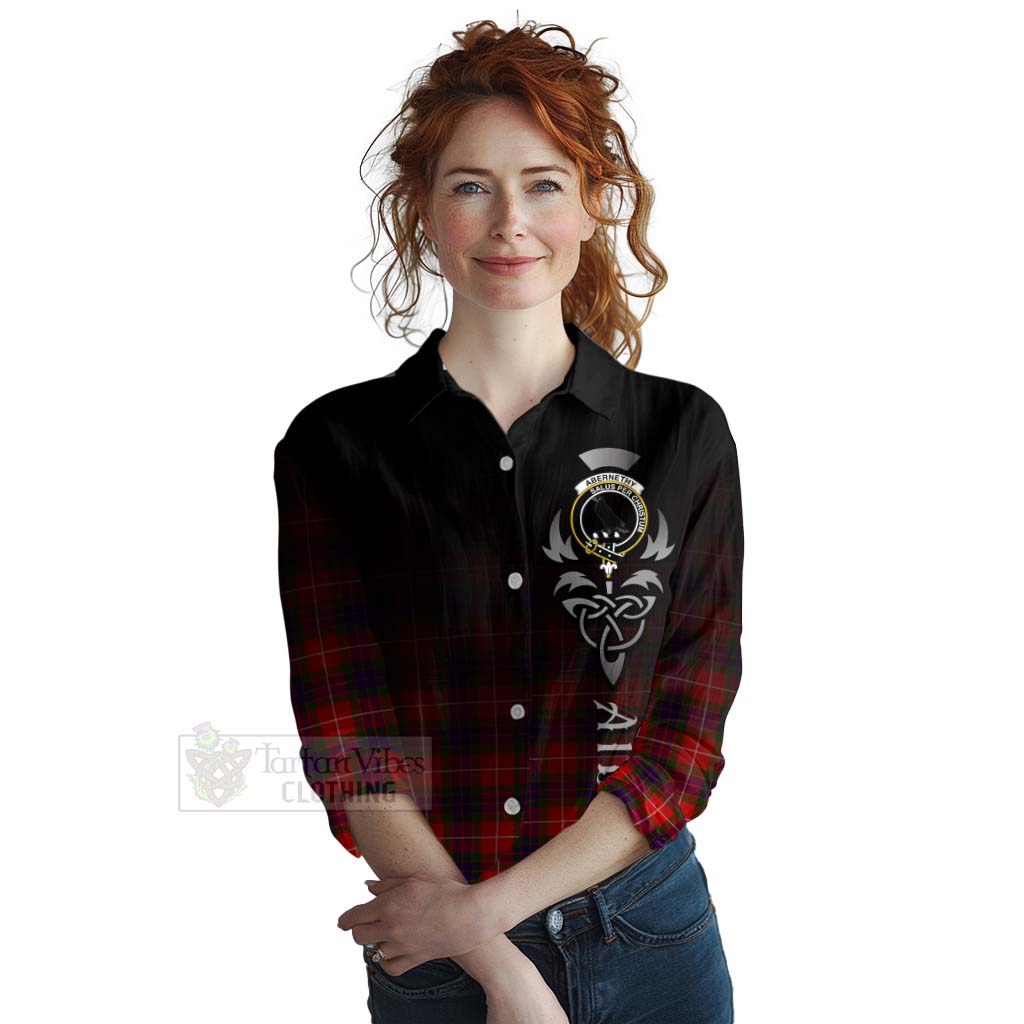 Tartan Vibes Clothing Abernethy Tartan Women's Casual Shirt Featuring Alba Gu Brath Family Crest Celtic Inspired