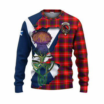 Abernethy Tartan Family Crest Knitted Sweater Scottish Thistle Celtic Inspired Unisex - Tartan Vibes Clothing