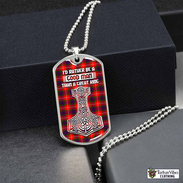 Abernethy Tartan Dog Tag Necklace Viking Mjolnir Style