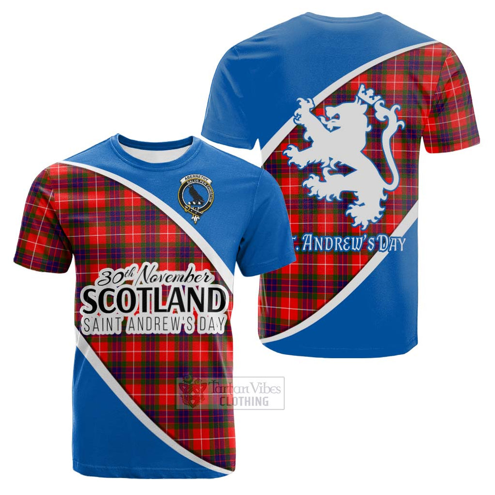 Tartan Vibes Clothing Abernethy Family Crest Tartan Cotton T-shirt Celebrate Saint Andrew's Day in Style