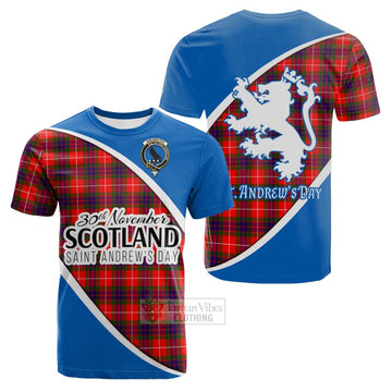 Abernethy Family Crest Tartan Cotton T-shirt Celebrate Saint Andrew's Day in Style