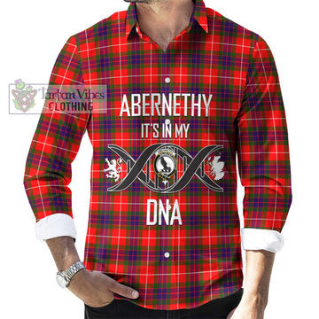 Abernethy Tartan Long Sleeve Button Shirt with Family Crest DNA In Me Style