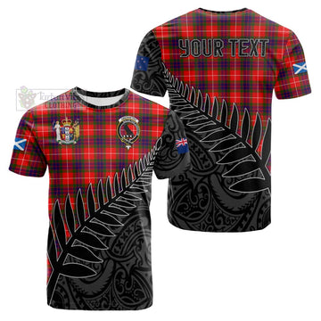 Abernethy Crest Tartan Cotton T-shirt with New Zealand Silver Fern Half Style