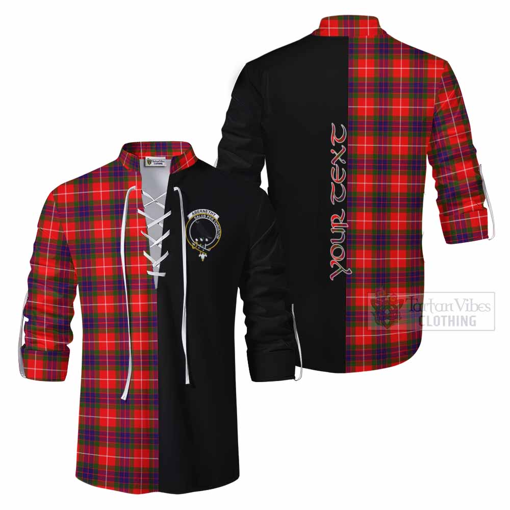 Tartan Vibes Clothing Abernethy Tartan Ghillie Kilt Shirt with Family Crest and Half Of Me Style