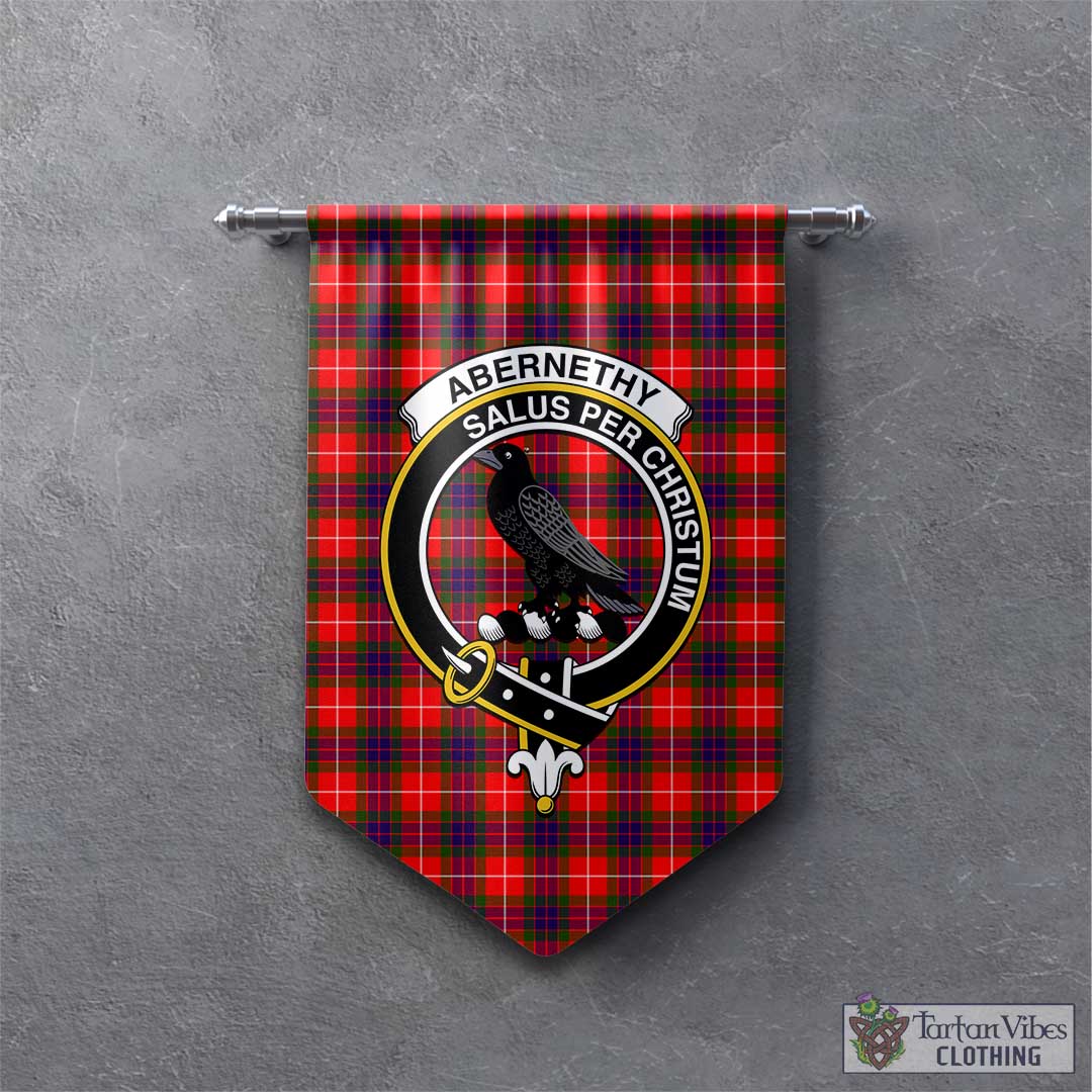 Tartan Vibes Clothing Abernethy Tartan Gonfalon, Tartan Banner with Family Crest