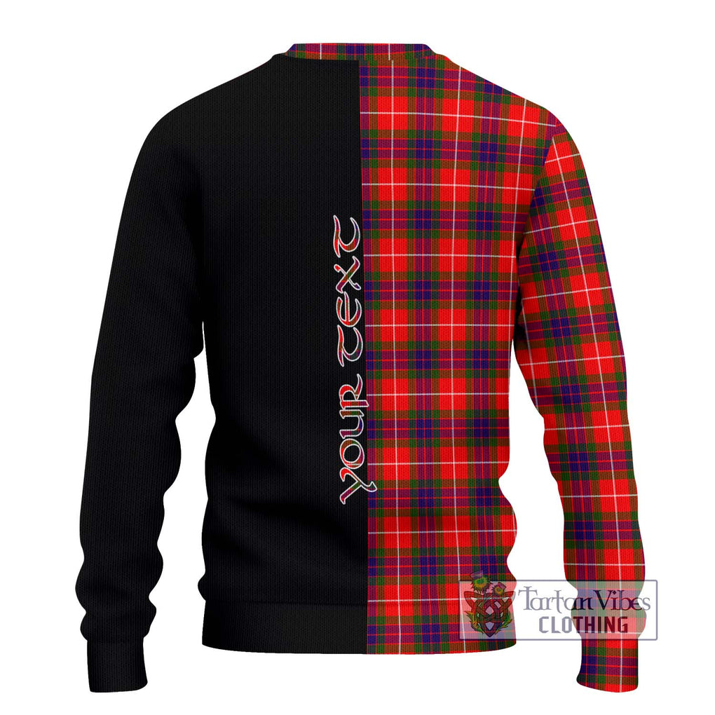 Abernethy Tartan Knitted Sweater with Family Crest and Half Of Me Style - Tartanvibesclothing Shop