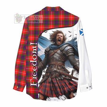 Abernethy Crest Tartan Women's Casual Shirt Inspired by the Freedom of Scottish Warrior - Tartan Vibes Clothing