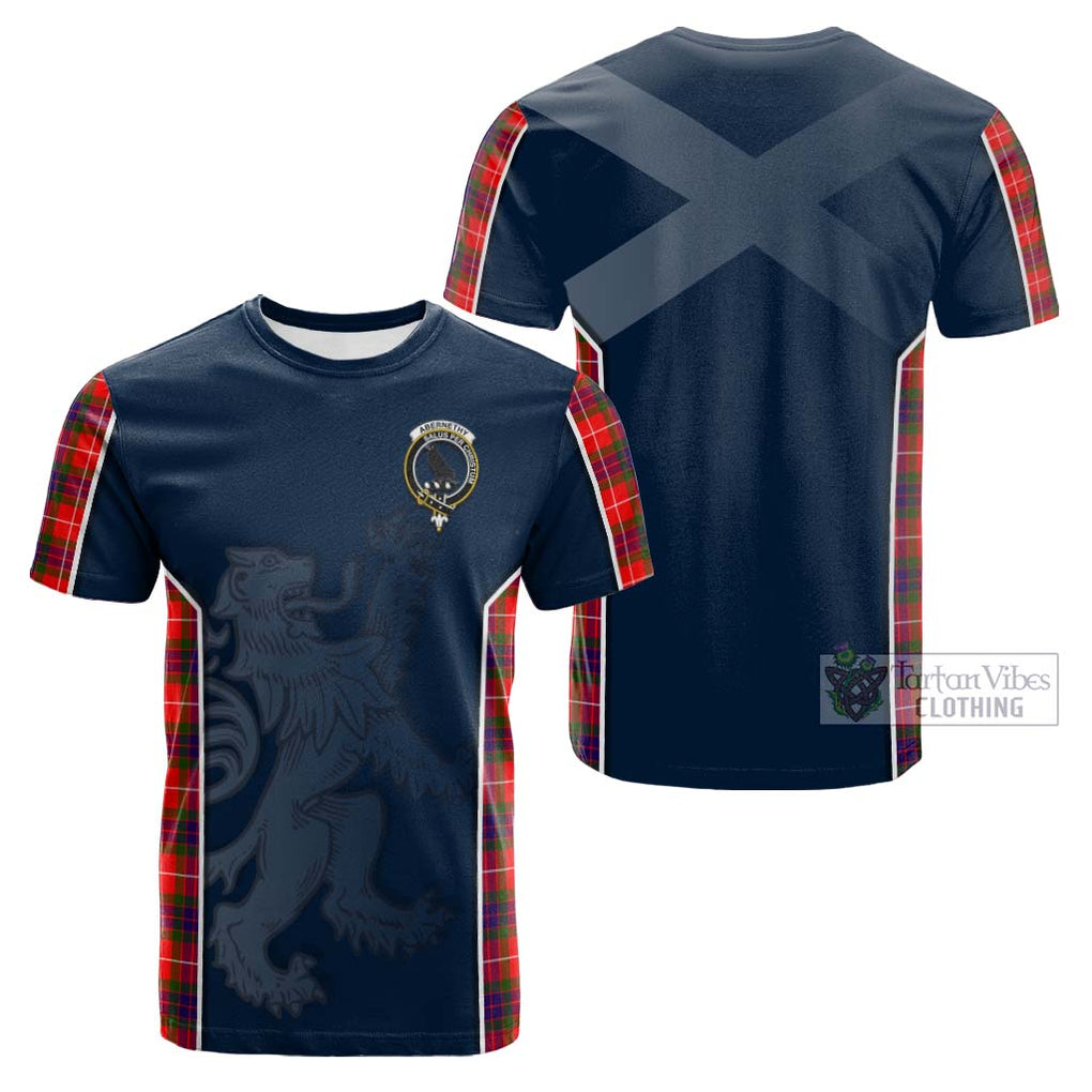 Tartan Vibes Clothing Abernethy Tartan Cotton T-shirt with Family Crest and Lion Rampant Vibes Sport Style