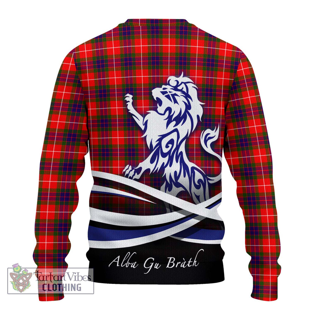 Abernethy Tartan Knitted Sweater with Alba Gu Brath Regal Lion Emblem - Tartanvibesclothing Shop