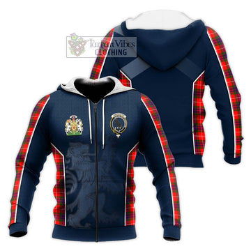 Abernethy Tartan Knitted Hoodie with Family Crest and Lion Rampant Vibes Sport Style