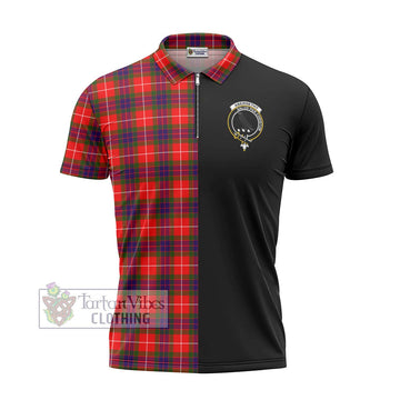 Abernethy Tartan Zipper Polo Shirt with Family Crest and Half Of Me Style