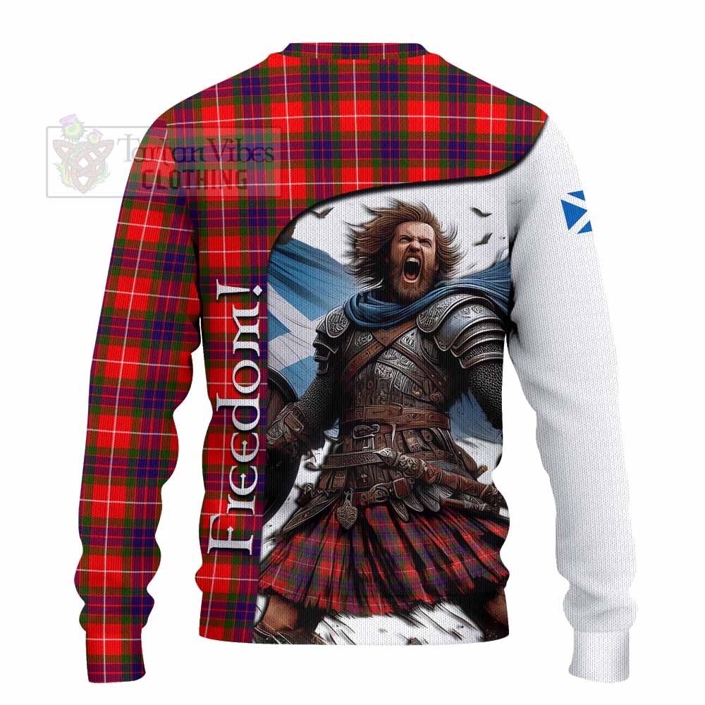 Tartan Vibes Clothing Abernethy Crest Tartan Knitted Sweater Inspired by the Freedom of Scottish Warrior