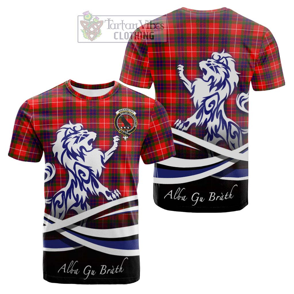 Tartan Vibes Clothing Abernethy Tartan Cotton T-shirt with Alba Gu Brath Regal Lion Emblem