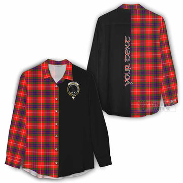 Abernethy Tartan Women's Casual Shirt with Family Crest and Half Of Me Style - Tartan Vibes Clothing
