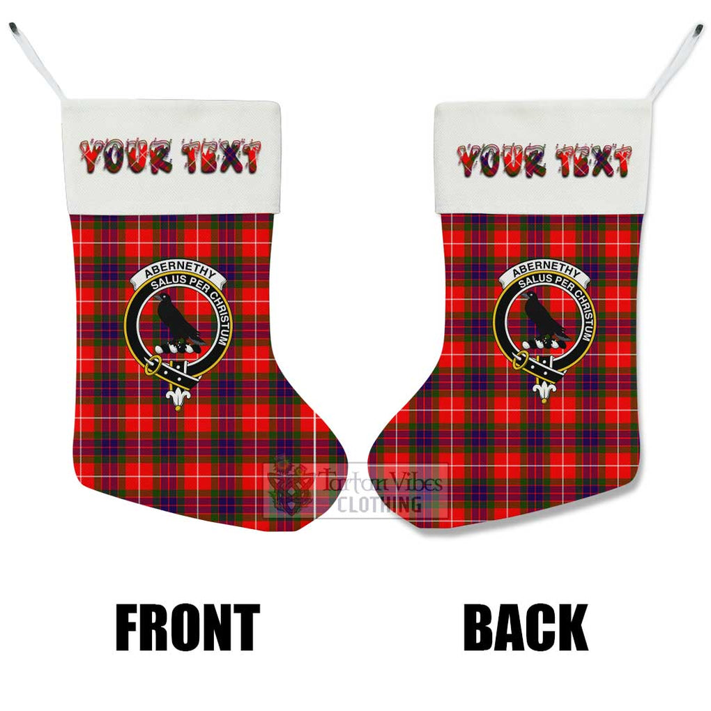 Tartan Vibes Clothing Abernethy Tartan Family Crest Christmas Stocking with Personalized Text