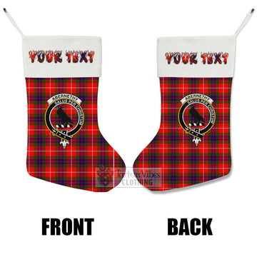 Abernethy Tartan Family Crest Christmas Stocking with Personalized Text