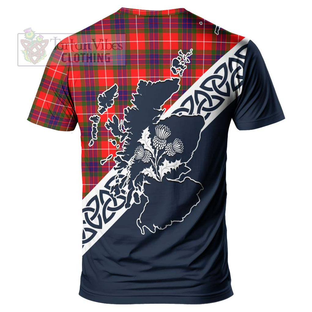 Abernethy Tartan T-Shirt Featuring Thistle and Scotland Map