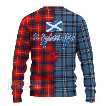 Abernethy Tartan Knitted Sweater Happy St. Andrew's Day Half Tartan Style