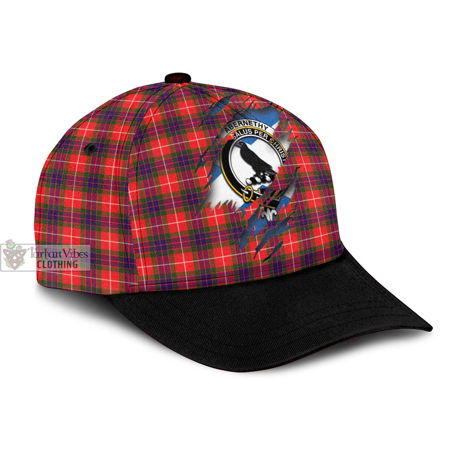 Tartan Vibes Clothing Abernethy Tartan Classic Cap with Family Crest In Me Style