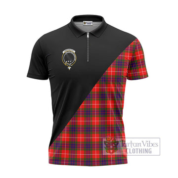 Abernethy Tartan Zipper Polo Shirt with Family Crest and Military Logo Style