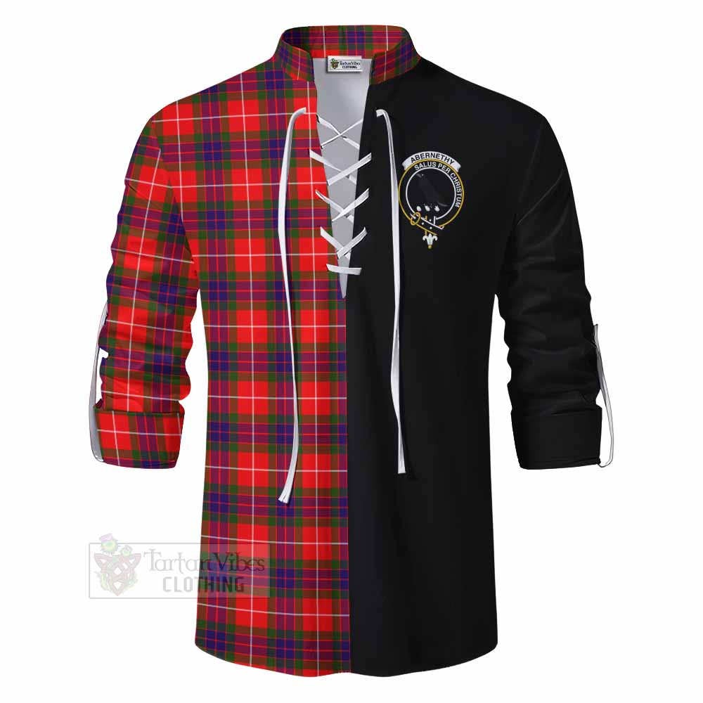 Tartan Vibes Clothing Abernethy Tartan Ghillie Kilt Shirt with Family Crest and Half Of Me Style