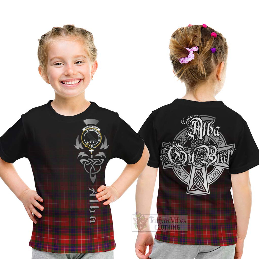 Tartan Vibes Clothing Abernethy Tartan Kid T-Shirt Featuring Alba Gu Brath Family Crest Celtic Inspired