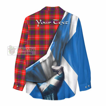 Abernethy Tartan Women's Casual Shirt with Family Crest Scotland Patriotic Style - Tartan Vibes Clothing