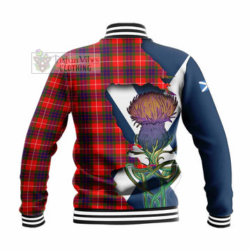 Abernethy Tartan Family Crest Baseball Jacket Scottish Thistle Celtic Inspired - Tartan Vibes Clothing