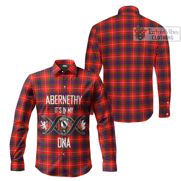 Abernethy Tartan Long Sleeve Button Shirt with Family Crest DNA In Me Style