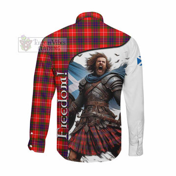 Abernethy Crest Tartan Long Sleeve Button Shirt Inspired by the Freedom of Scottish Warrior