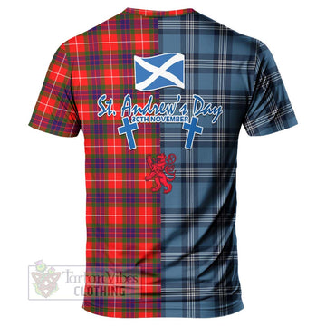 Abernethy Tartan T-Shirt Happy St. Andrew's Day Half Tartan Style