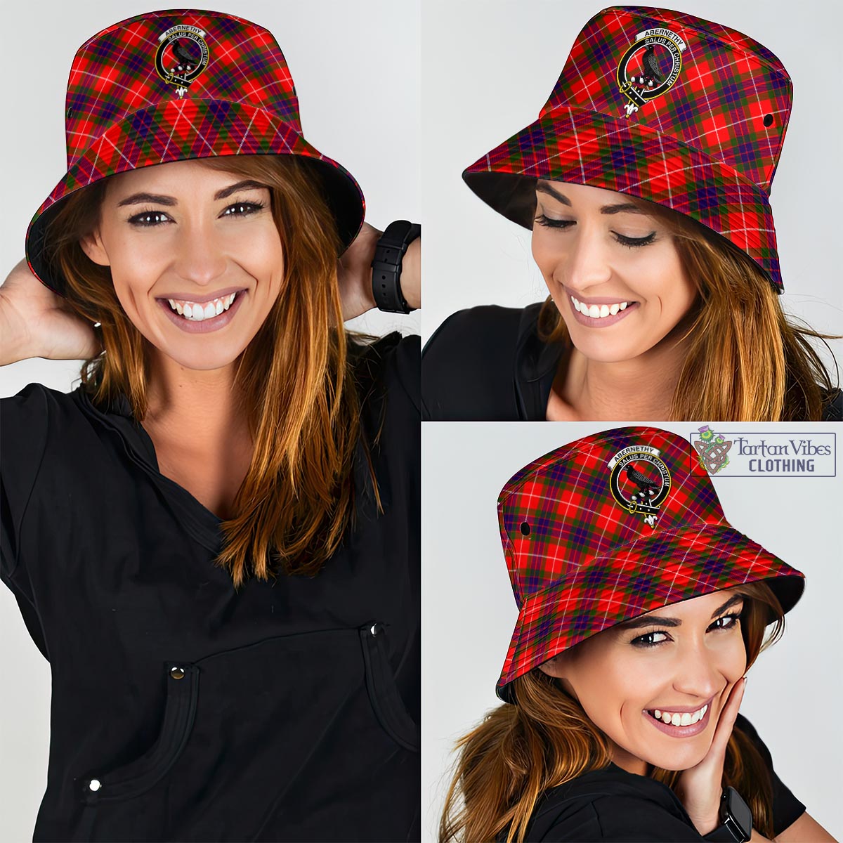 Tartan Vibes Clothing Abernethy Tartan Bucket Hat with Family Crest