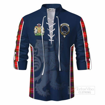 Abernethy Tartan Ghillie Kilt Shirt with Family Crest and Lion Rampant Vibes Sport Style