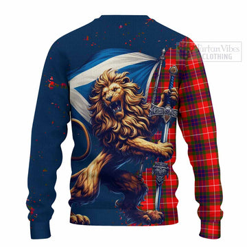 Abernethy Tartan Family Crest Knitted Sweater with Scottish Majestic Lion