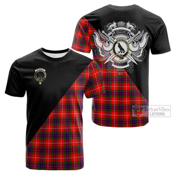 Abernethy Tartan Cotton T-shirt with Family Crest and Military Logo Style