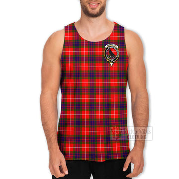 Abernethy Tartan Men's Tank Top with Family Crest and Bearded Skull Holding Bottles of Whiskey - Tartan Vibes Clothing