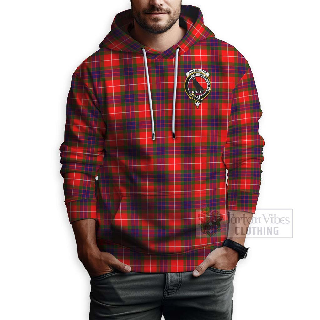 Tartan Vibes Clothing Abernethy Tartan Hoodie with Family Crest Celtic Skull Style