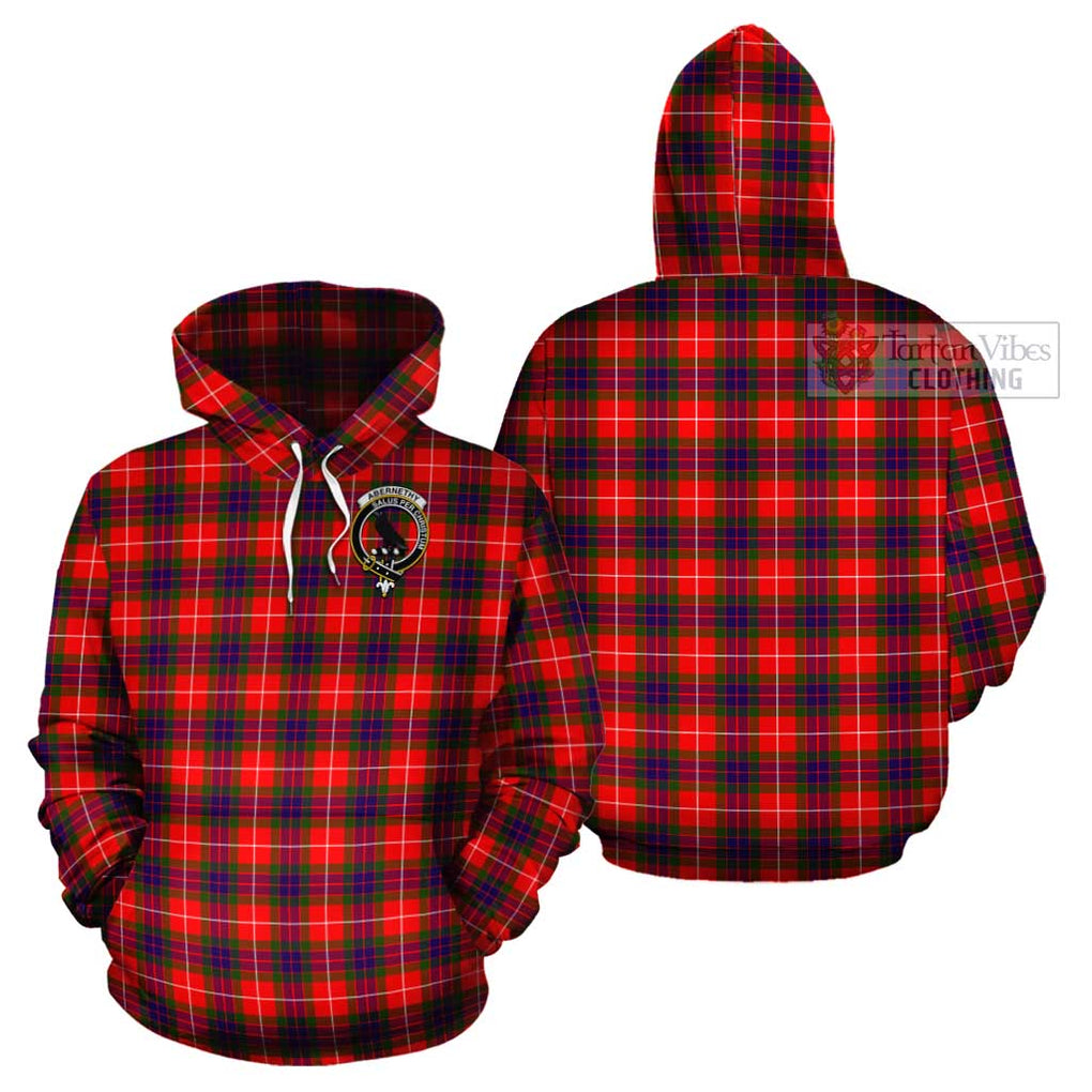 Abernethy Tartan Cotton Hoodie with Family Crest Pullover Hoodie - Tartan Vibes Clothing