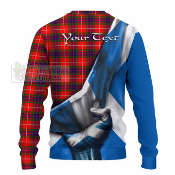 Abernethy Tartan Knitted Sweater with Family Crest Scotland Patriotic Style