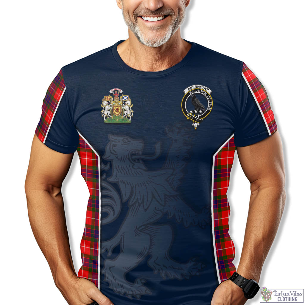 Tartan Vibes Clothing Abernethy Tartan T-Shirt with Family Crest and Lion Rampant Vibes Sport Style