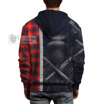 Abernethy Tartan Hoodie with Family Crest Cross Sword Thistle Celtic Vibes - Tartan Vibes Clothing