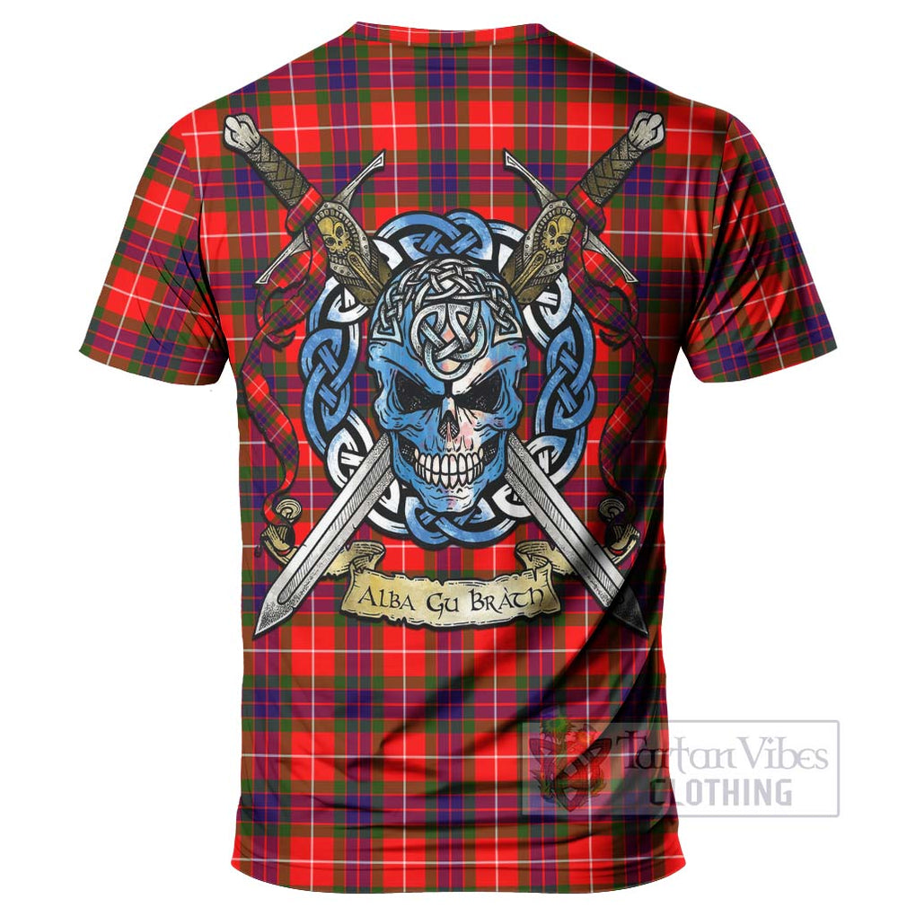 Tartan Vibes Clothing Abernethy Tartan T-Shirt with Family Crest Celtic Skull Style