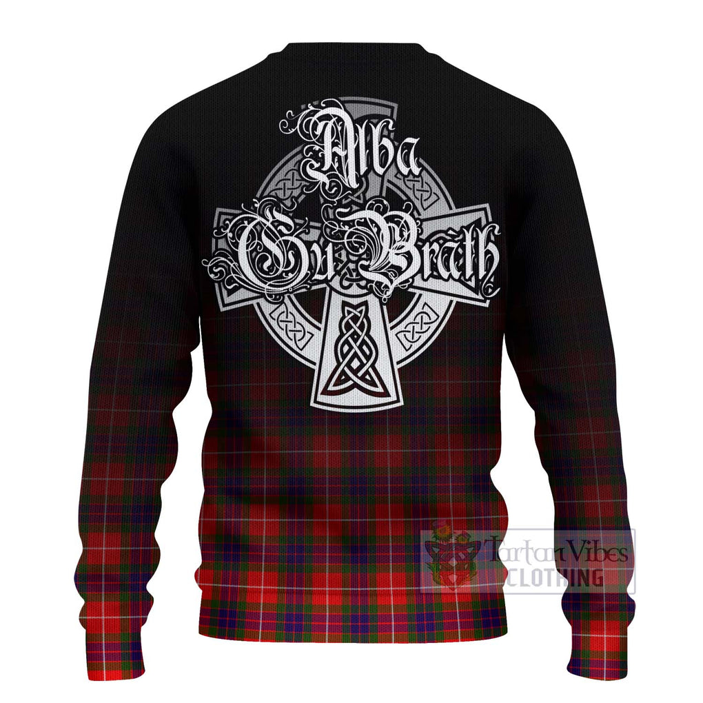 Tartan Vibes Clothing Abernethy Tartan Knitted Sweater Featuring Alba Gu Brath Family Crest Celtic Inspired