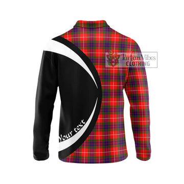 Abernethy Tartan Long Sleeve Polo Shirt with Family Crest Circle Style - Tartan Vibes Clothing